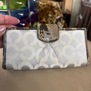 Coach Madison Grey/Brown C Logo Women's Bifold Wallet 3.5"x6.5"